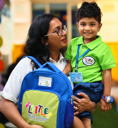 Parents engaging with school
