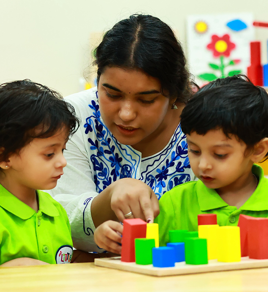 Teacher with children